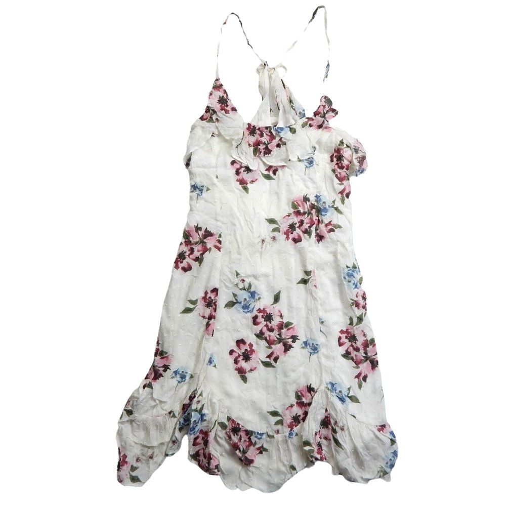 Kendall & Kylie Cottagecore Floral Mini Fit Flare Sundress Tie Back Strappy XS